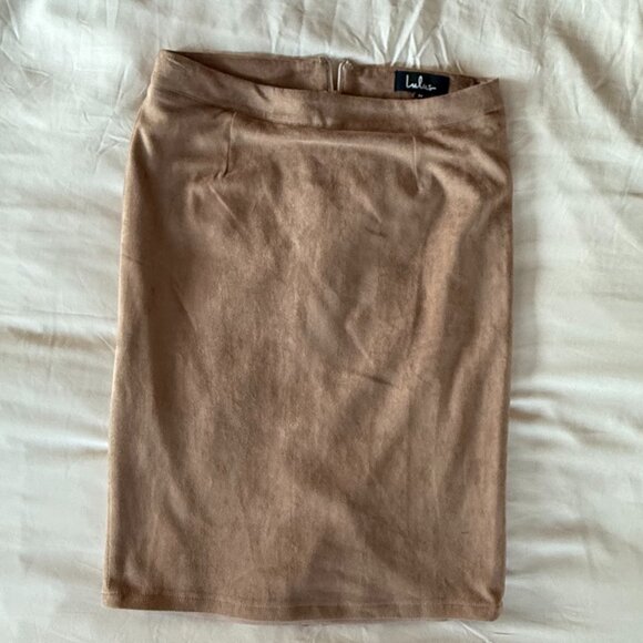 Superpower Tan Suede Pencil Skirt - Picture 7 of 9